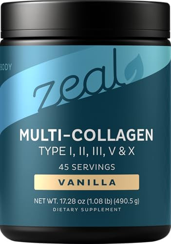 Premium Multi Collagen Peptides Powder (1, 2, 3, 5 & 10) with Protein. Vitamin