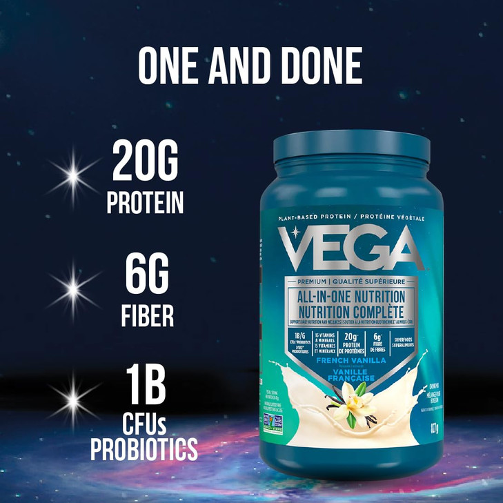 Vega Organic All-in-One Vegan Protein Powder, French Vanilla -Superfood