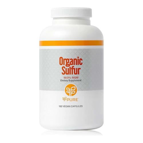 PURE - Organic Sulfur MSM - 180 Capsules - Premium MSM Powder for Joint Health