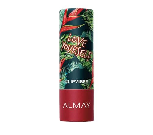 Almay Lip Vibes Lipstick with Vitamin E Oil & Shea Butter, Matte Cream Finish, Hypoallergenic, Love Yourself, 0.14 Oz