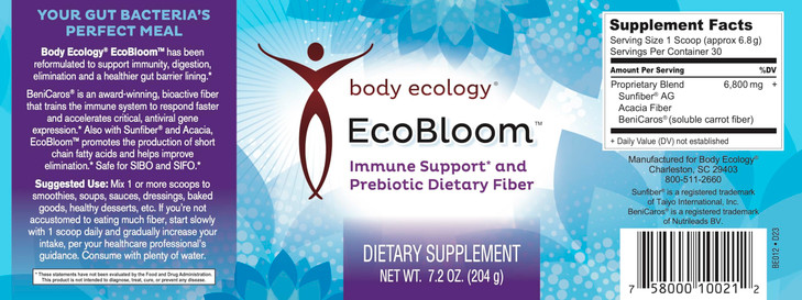 Body Ecology EcoBloom Immune Support - Prebiotic Dietary Fiber