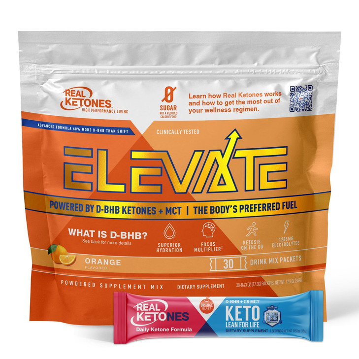 Real Ketones MCT & BHB Exogenous Ketones Drink Mix Packets Elevate Keto