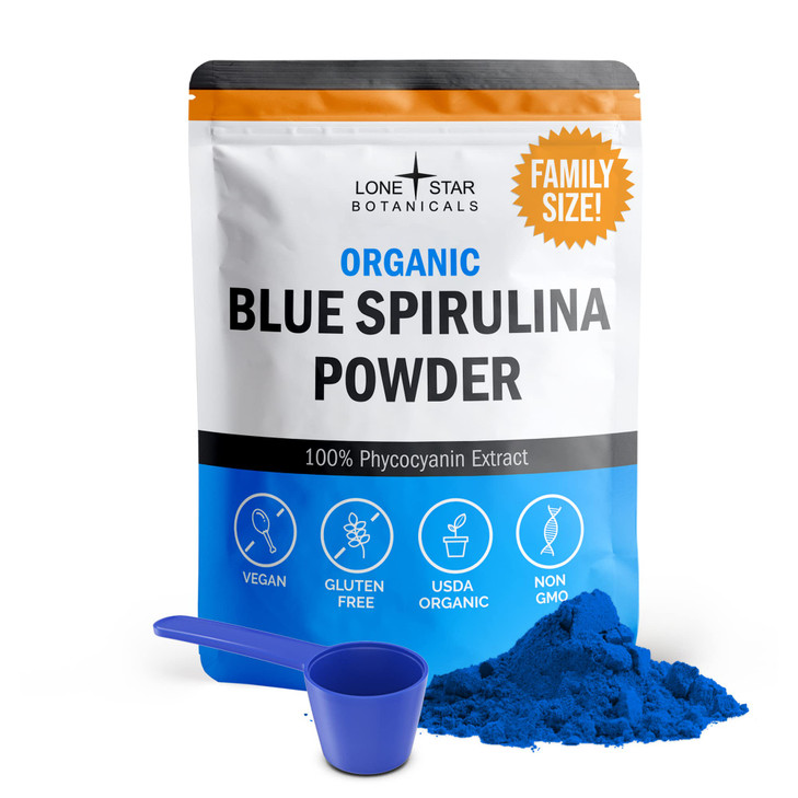 Organic Blue Spirulina Powder, 120 Servings