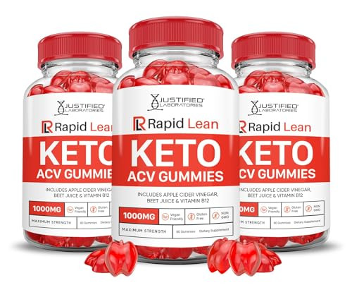 Justified Laboratories (3 Pack Rapid Lean Keto ACV Advanced Formula 1000MG Keto