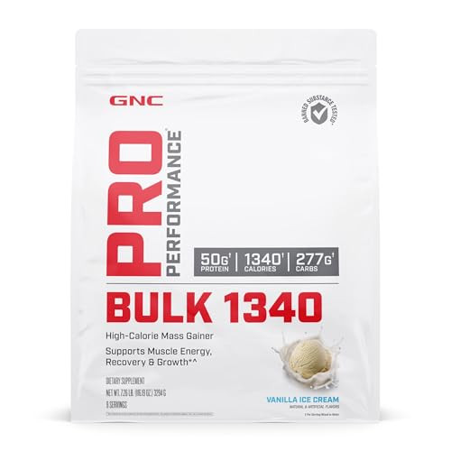 GNC Pro Performance Bulk 1340 Mass Gainer Protein Powder, 50g, Gluten Free