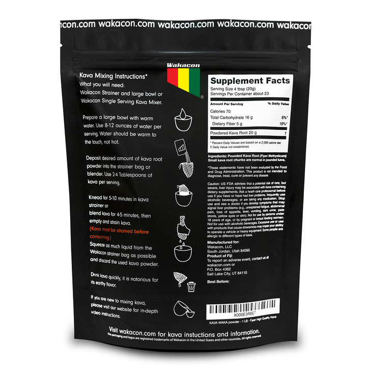 Wakacon Kava Waka Powder - Authentic, Noble Kava Root Powder from Fiji