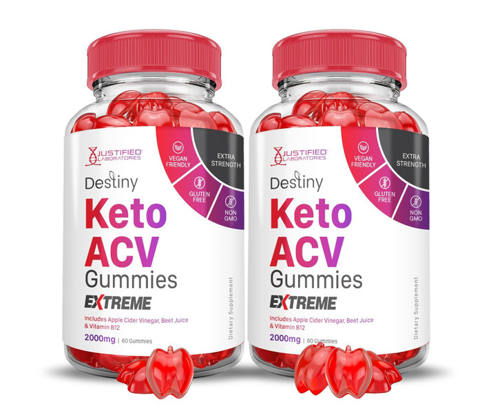 Justified Laboratories (2 Pack Destiny Keto ACV Gummies Extreme 2000MG Destiny