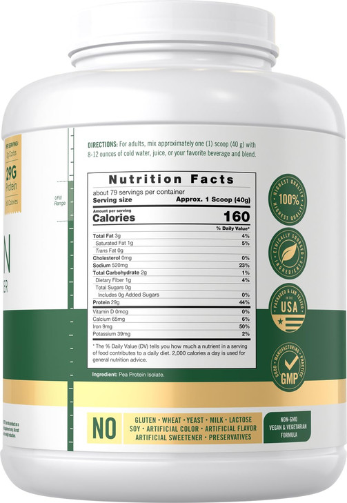 Carlyle Pea Protein Powder 7lb - Unflavored - 29G Protein
