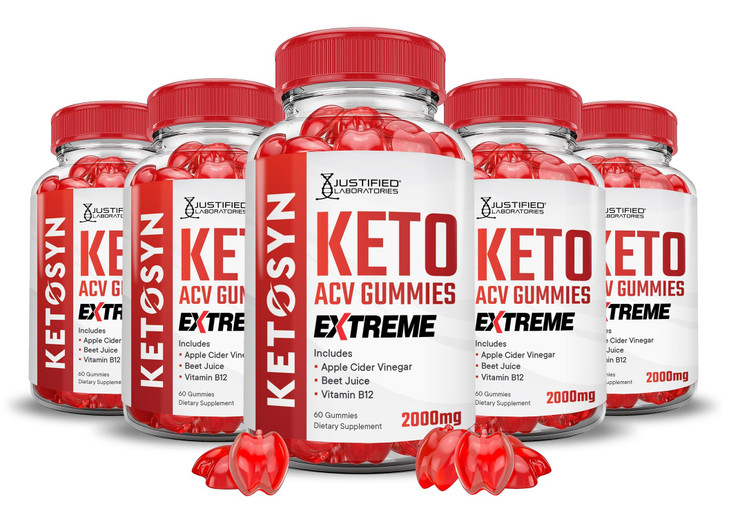 Justified Laboratories (5 Pack Ketosyn Keto ACV Gummies Extreme 2000MG Ketosyn