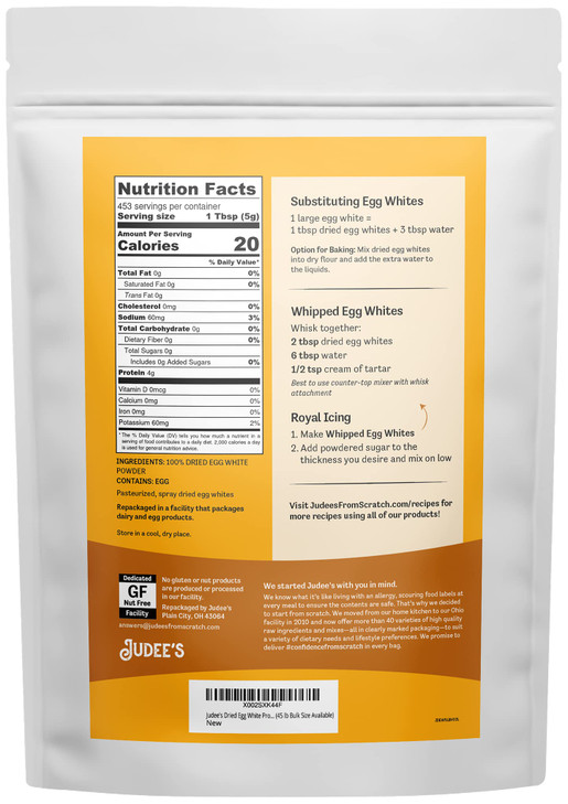 Judee's Gluten Free Dried Egg White Protein Powder