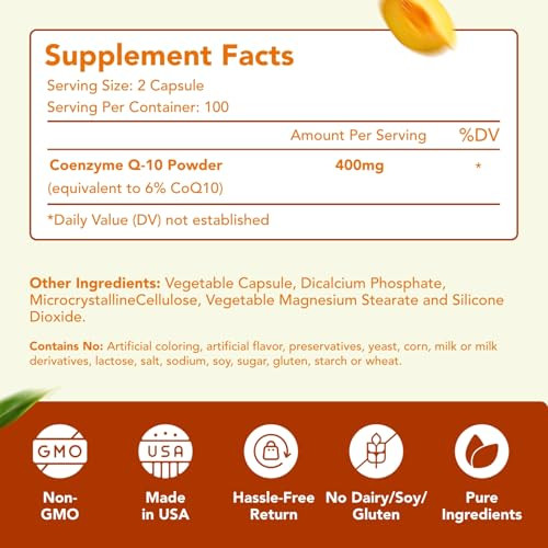 Coenzyme Q10 400mg CoQ10 Supplement