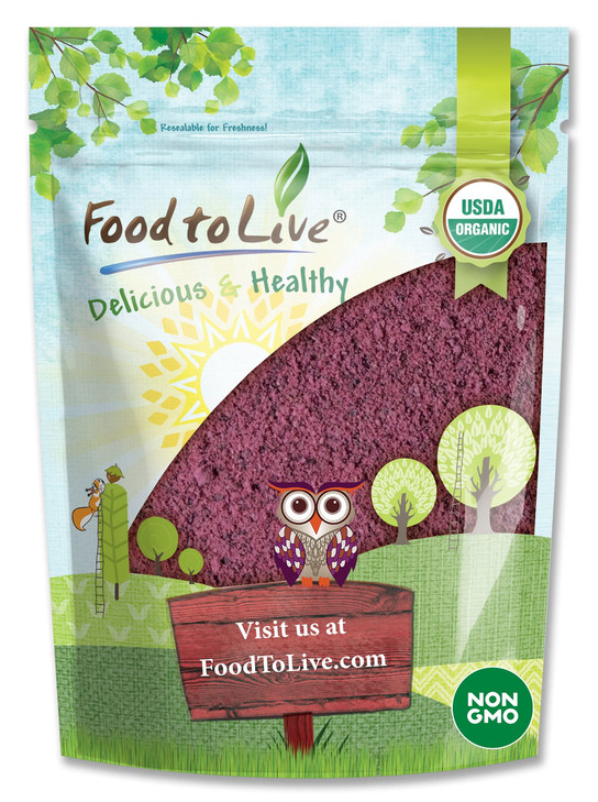 Food to Live Organic Black Elderberry Juice Powder, 1 Pound Non-GMO, Made