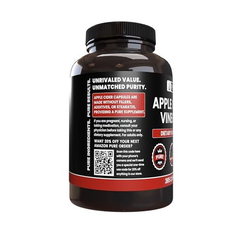 Pure Original Ingredients Apple Cider Vinegar, No Magnesium Stearate or Rice