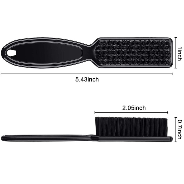 Boao 3 Pieces Barber Clipper Cleaning Brush Fades Brush for Blade Cleaning Nail Cleaner Nylon Trimmer Hair Salon Styling Tool(Black)