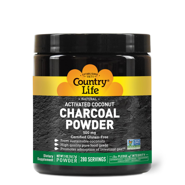 Country Life Activated Coconut Charcoal Powder 500mg