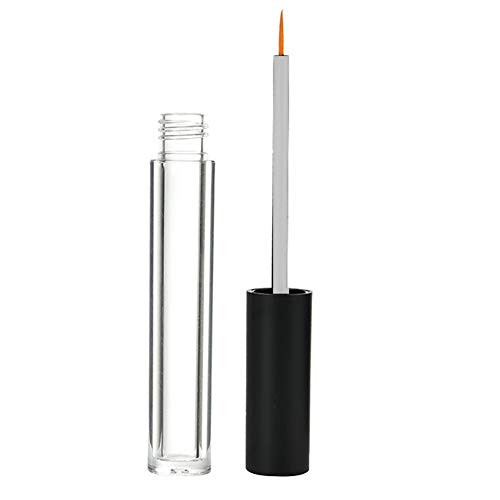 6PCS 2ml/0.07oz Black Empty Plastic Eyeliner Bottle Container Refillable Vials Storage Sample Packing Tank Jars For Storing Double Eyelid False Eyela