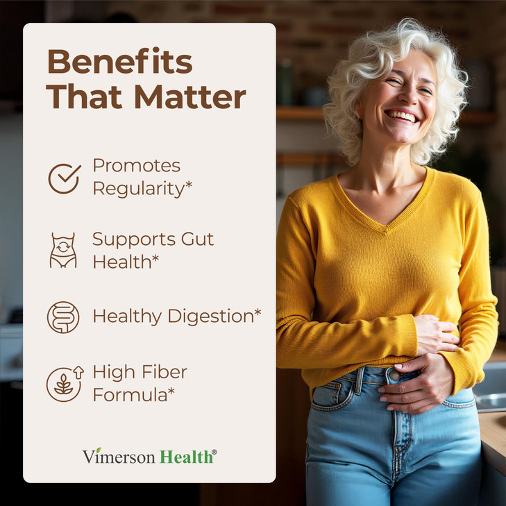 Fiber Supplement with 1080mg Psyllium Husk Powder, Slippery Elm for Women & Men