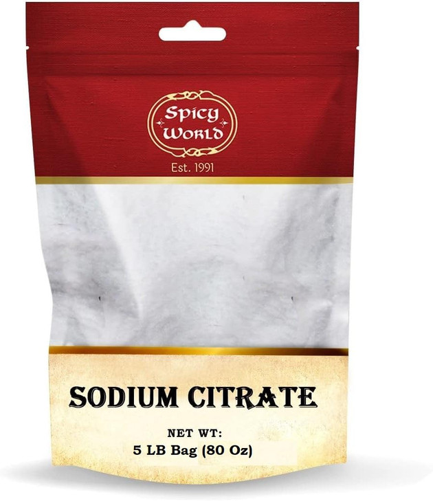 Spicy World Sodium Citrate Powder, 5 Pound Bag, Food Grade, Non-GMO, Emulsifier