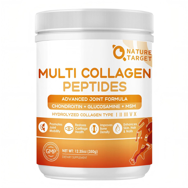 NATURE TARGET Multi-Collagen-Peptides-Powder for Joint Support, Hydrolyzed