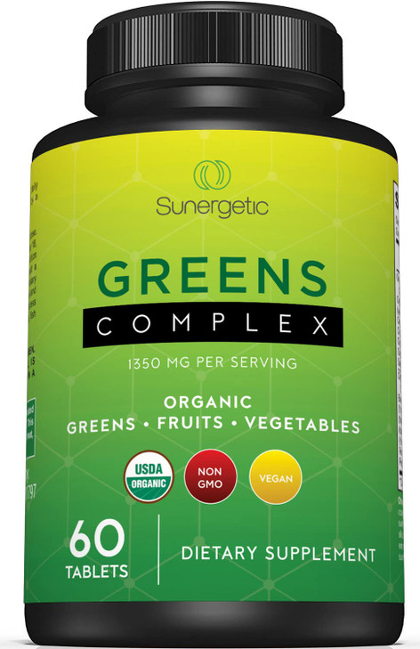 Sunergetic Premium USDA Organic Greens Superfood Tablets