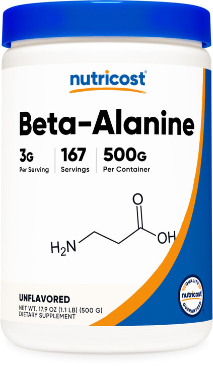 Nutricost Beta Alanine Powder 500 Grams (1.1lbs)