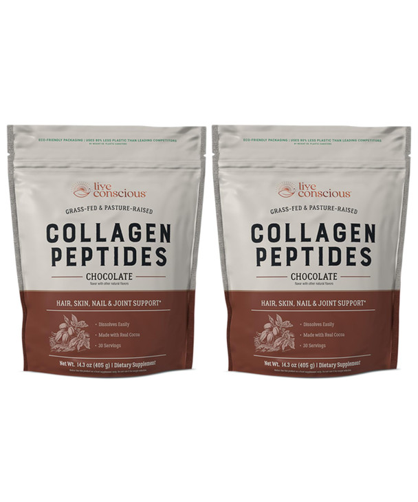 Live Conscious Collagen Peptides Powder - Chocolate Collagen Powder
