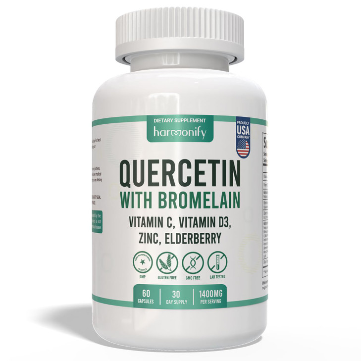 HARMONIFY Quercetin with Bromelain, Immune Blend Supplements with Zinc