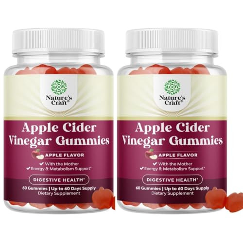 Apple Cider Vinegar Gummies with the Mother-Natural Energy Supplement ACV