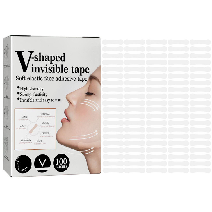 Face Lift Tape Invisible,100 Strips Facial Tape Face Lift,Instant Face Lift,V Shape Face Lift Tapes,Face Tape Lifting Invisible,Face Lifting Tape Pat