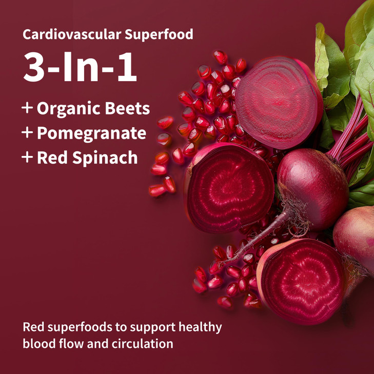 Snap Supplements Heart Beets Stick Packs, Organic Beet Root Powder Drink Mix