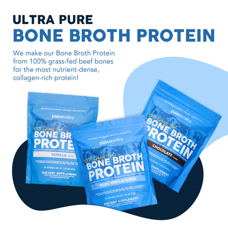 Paleovalley 100% Grass Fed Beef Bone Broth Protein Powder