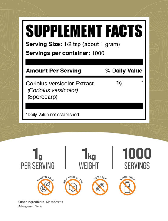 BulkSupplements.com Turkey Tail Mushroom Extract Powder