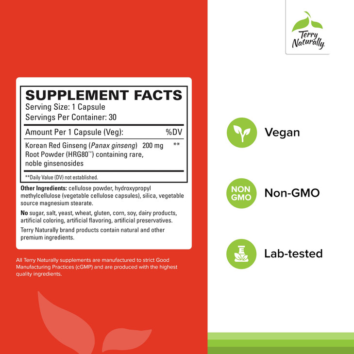 Terry Naturally HRG80 Red Ginseng Energy