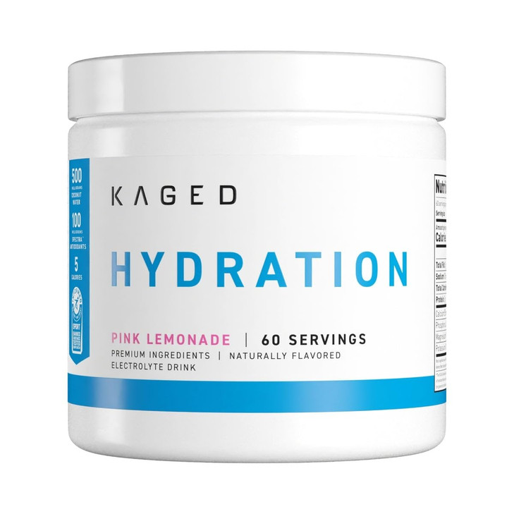 Kaged Electrolyte Hydration Powder Hydracharge Pink Lemonade Sports Drink
