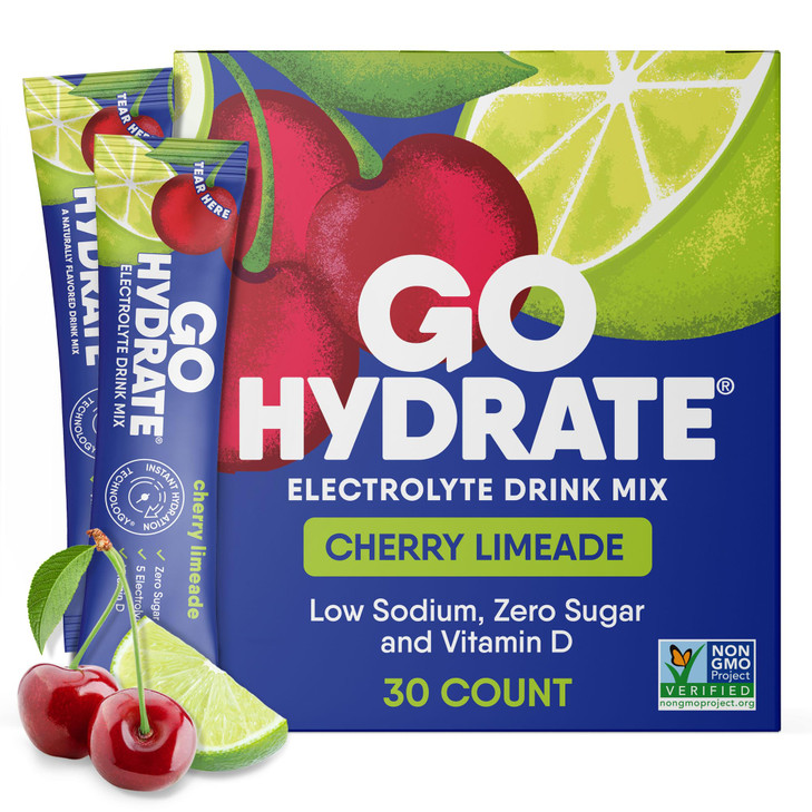 GoHydrate Low Sodium Electrolytes Powder Packets Sugar Free