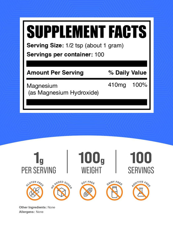 BulkSupplements.com Magnesium Hydroxide Powder