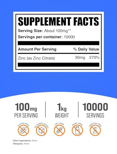 BulkSupplements.com Zinc Citrate Powder