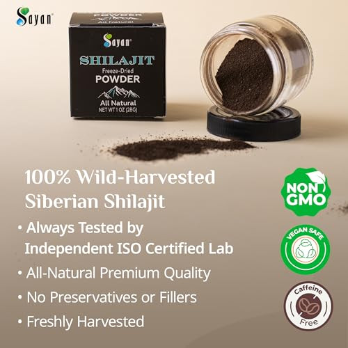 Sayan Pure Shilajit Powder 1oz/28g, 5 Months Supply