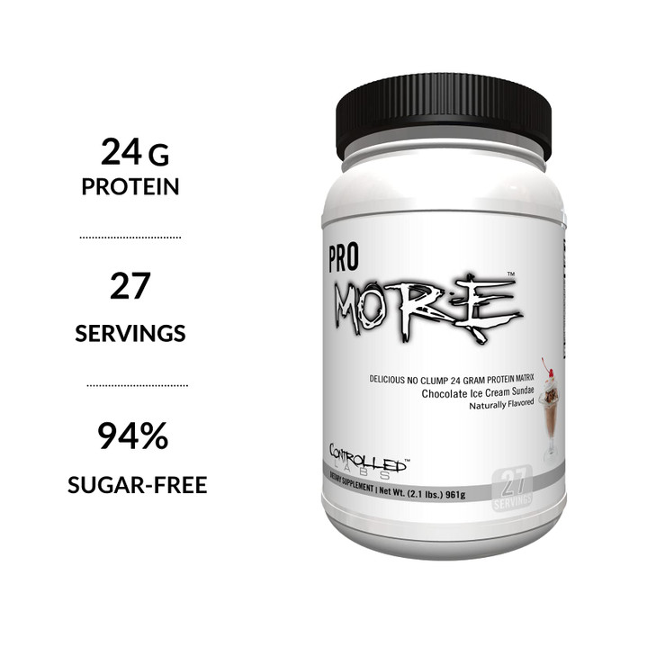 CONTROLLED LABS PROmore Protein Powder (27 Servings) - 24g Protein Per Scoop