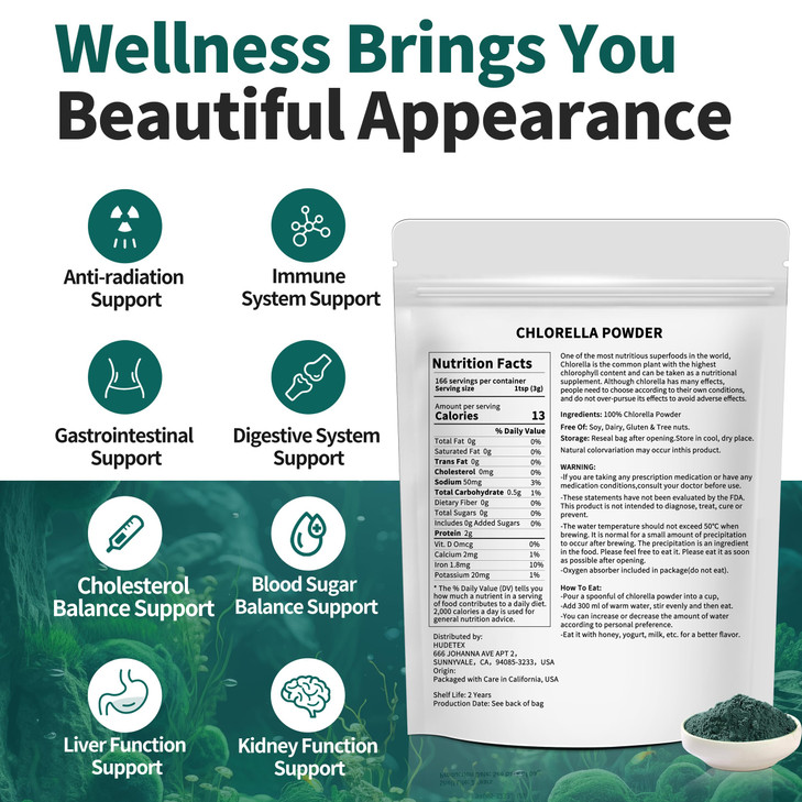 Chlorella Powder Natural with 18 oz