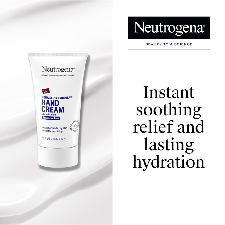 Neutrogena Norwegian Formula Moisturizing Hand Cream for Dry, Rough Hands, Fragrance-Free Glycerin Hand Lotion for Softer Skin, Concentrated Intensiv