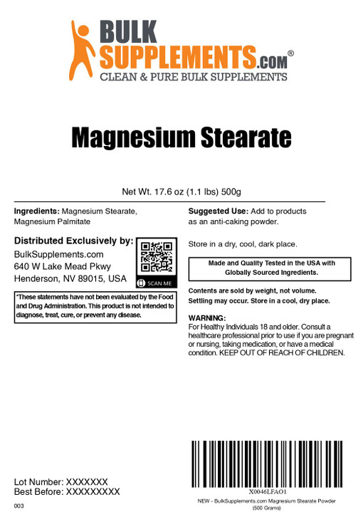 BulkSupplements.com Magnesium Stearate Powder