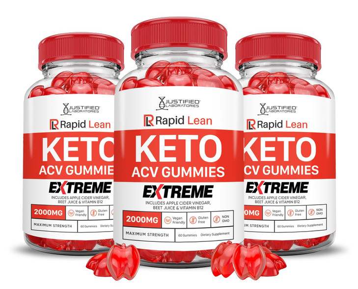 Justified Laboratories (3 Pack Rapid Lean Keto ACV Gummies Extreme 2000MG Rapid