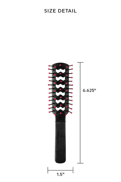 Cricket Static Free Mini Fast Flo Vent Hair Brush - Curling, Blow Drying, Detangling and Styling Wet or Dry Hair, Ideal for Travel, 1.5", Suitable fo