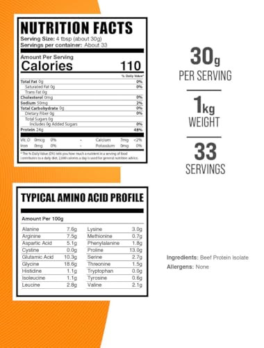 BulkSupplements.com Beef Protein Isolate Powder