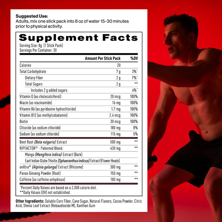 Mdrive Accelerate Pre-Workout Powder, Single Serving Packets, Mixed Berry, 30