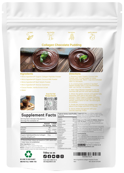 Micro Ingredients Collagen Peptides Powder Organic, 12oz