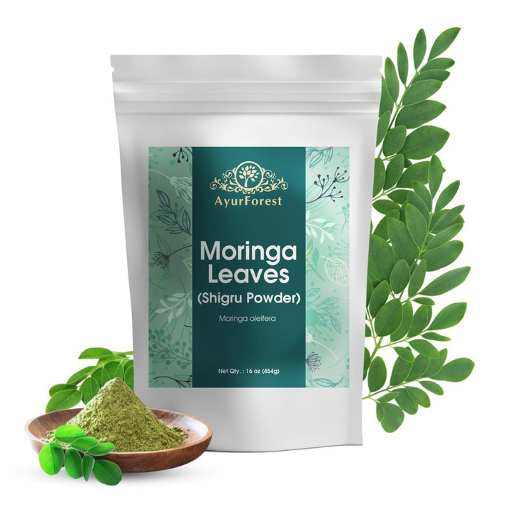 AYURFOREST Moringa Leaves Powder Oleifera Leaf Shigru Great in Drinks