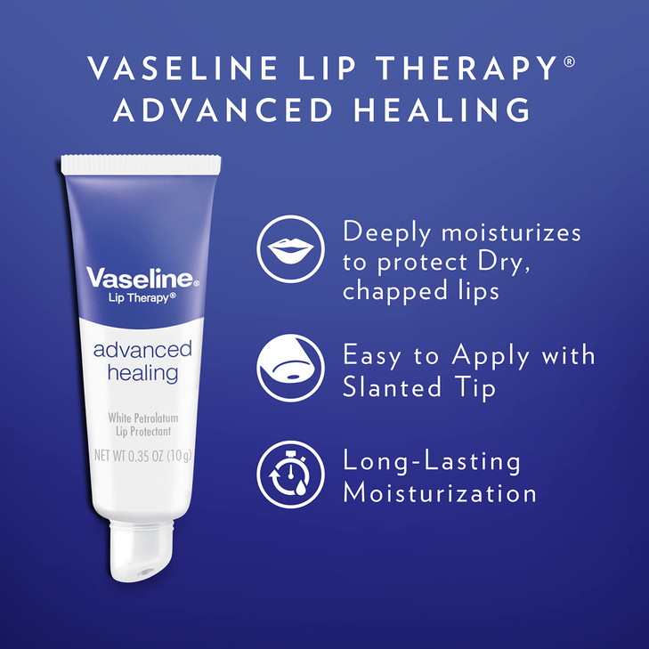 Vaseline Lip Therapy Lip Balm Tube, Advanced Healing, 0.35 oz