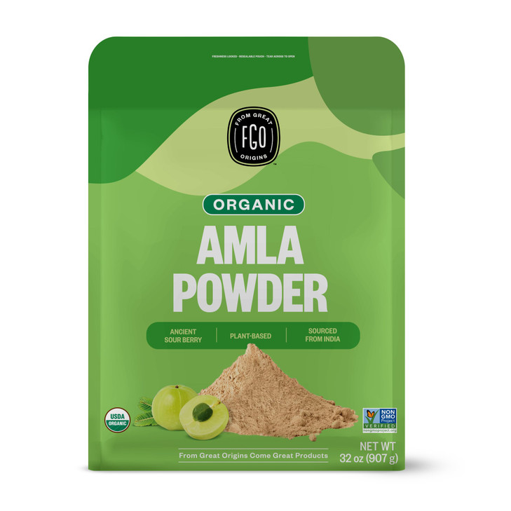 FGO Organic Amla Powder, 2 Pound / 32oz, USDA Organic Indian Gooseberry